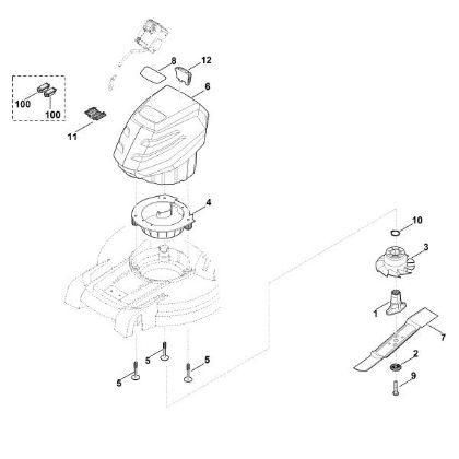 Imagen de D - Motor, cuchilla RMA 448.0 TC