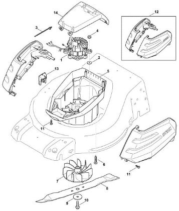 Imagen de B - Motor eláctrico, Cuchilla RMA 510