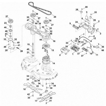 Imagen de F - Sistema electránico, cuchilla, motor RMA 765.0 V