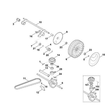 Imagen de E - Eje trasero, caja de cambios RM 545.0 V