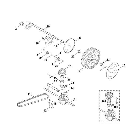 Imagen de E - Eje trasero, caja de cambios RM 545.0 V