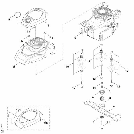 Imagen de F - Motor, cuchilla RM 650.0 V
