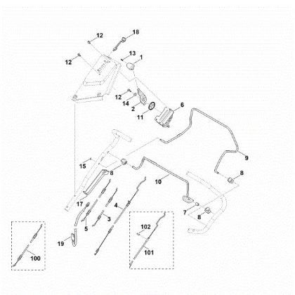 Imagen de A - Parte superior de manillar RM 650.0 VE