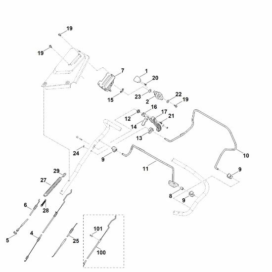Imagen de A - Parte superior de manillar RM 655.0 RS