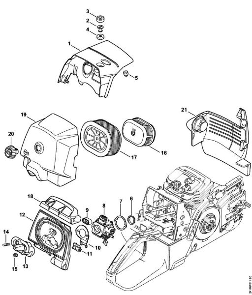 GS 461 GS 461 Cubierta, Conducción de aire de la marca Stihl