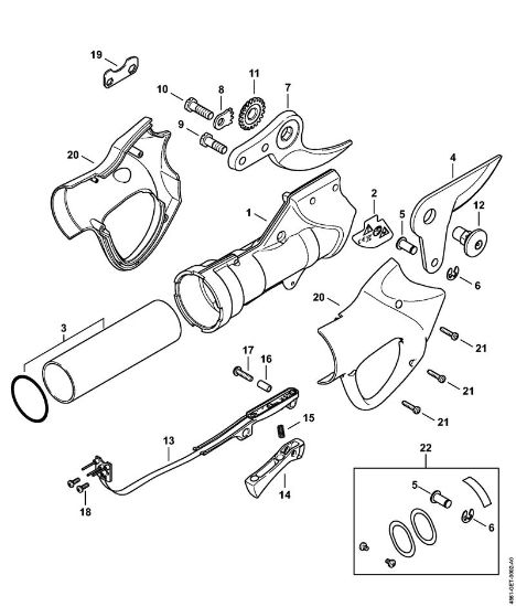 ASA 65 ASA 65 Carcasa de la empuóadura, Cuchilla de la marca Stihl