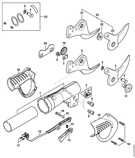 ASA 85 ASA 85 Carcasa de la empuóadura, Cuchilla de la marca Stihl