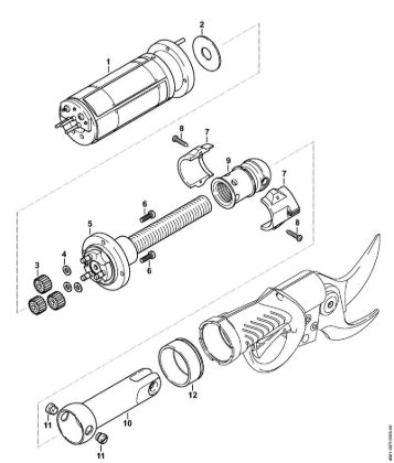 ASA 85 ASA 85 Tijera de podar de acumulador Motor eléctrico de la marca Stihl