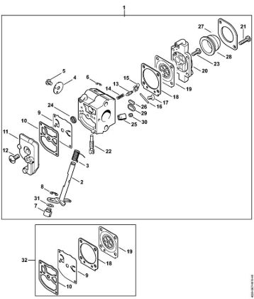 Cortasetos (HS) HS 45 Carburador C1Q-S49 de la marca Stihl