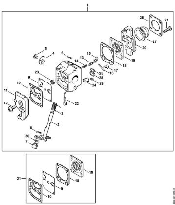 Cortasetos (HS) HS 45 Carburador C1Q-S54 de la marca Stihl