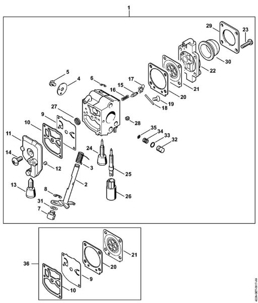 Cortasetos (HS) HS 45 Carburador C1Q-S67 de la marca Stihl