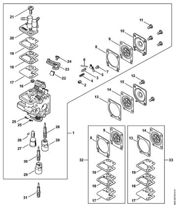 Cortasetos (HS) HS 46 Carburador C1T-S195 de la marca Stihl