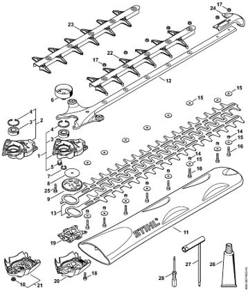 Cortasetos (HS) HS 56 C-E Caja reductora, Dispositivo de corte HS 56 C-E de la marca Stihl
