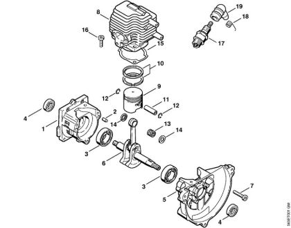 Cortasetos (HS) HS 72 Cárter del cigüeóal, Cilindro de la marca Stihl