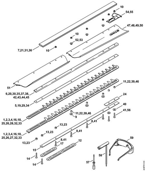 Cortasetos (HS) HS 81 R Dispositivo de corte HS 86 de la marca Stihl