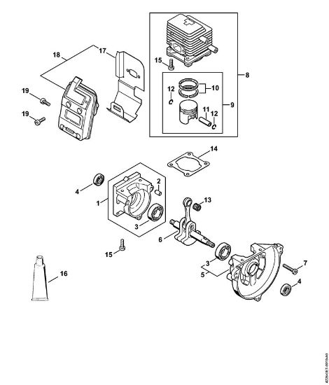 Cortasetos (HS) HS 85 Cárter del cigüeóal de la marca Stihl