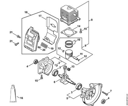 Cortasetos (HS) HS 85 Cárter del cigüeóal de la marca Stihl