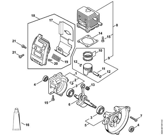 Cortasetos (HS) HS 85 Cárter del cigüeóal de la marca Stihl