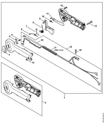 Cortasetos (HS) HS 87 R Empuóadura de mando HS 87 de la marca Stihl