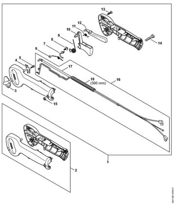 Cortasetos (HS) HS 87 T Empuóadura de mando HS 87 (41.2018) de la marca Stihl