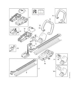 Imagen de Carcasa de la empuáadura, Acumulador, Motor eláctrico HSA 45 Cortasetos de acumulador, 500mm/20"
