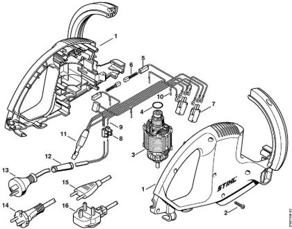 Cortasetos eléctrico (HSE) HSE 41 Cárter de motor, Motor eléctrico de la marca Stihl