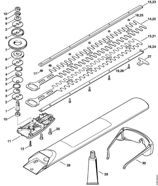 Cortasetos eléctrico (HSE) HSE 41 Caja reductora, Dispositivo de corte de la marca Stihl