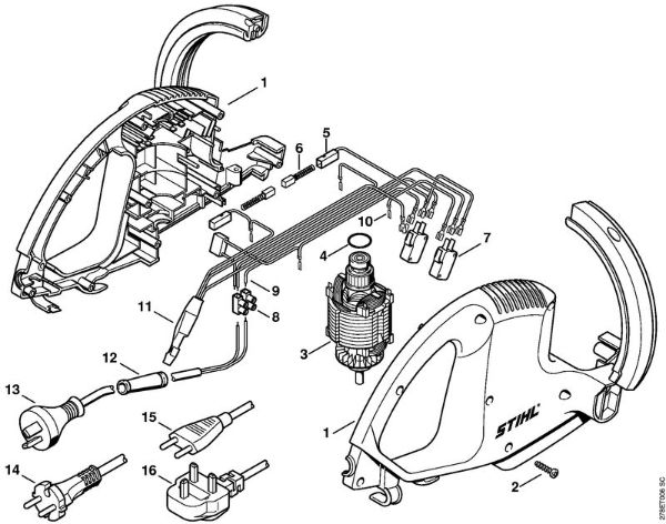 Cortasetos eléctrico (HSE) HSE 51 Cárter de motor, Motor eléctrico de la marca Stihl