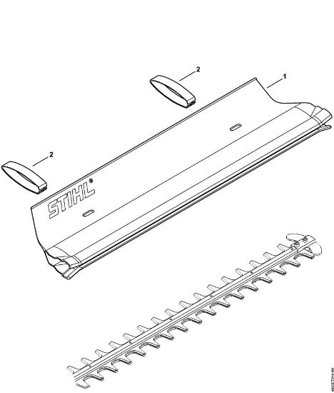 Cortasetos eléctrico (HSE) HSE 61 Chapa de retenida de la marca Stihl