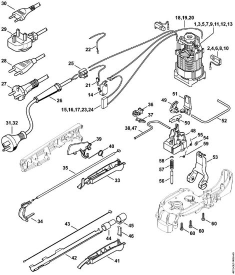 Cortasetos eléctrico (HSE) HSE 61 Motor eléctrico de la marca Stihl