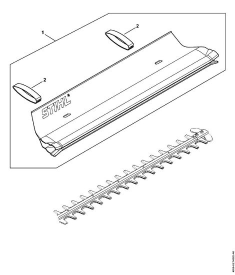 Cortasetos con acumulador (HLA) HLA 85 Chapa de retenida de la marca Stihl