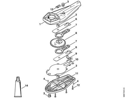 Cortasetos de altura (HL) HL 45 Caja reductora de las cuchillas (24.2005) de la marca Stihl
