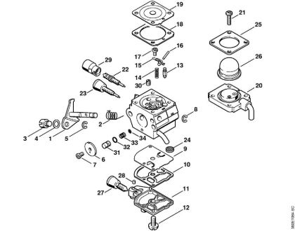Cortasetos de altura (HL) HL 45 Carburador C1Q-S71 (25.2004) de la marca Stihl