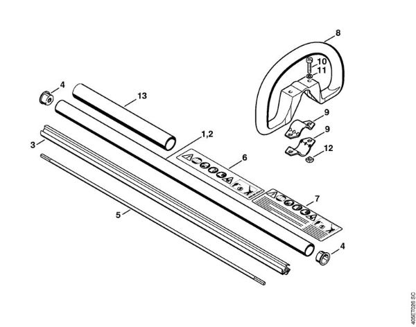 Cortasetos de altura (HL) HL 45 Vástago, Manillar tubular cerrado de la marca Stihl