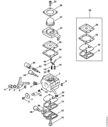 Cortasetos de altura (HL) HL 75 K Carburador 4137/22 de la marca Stihl
