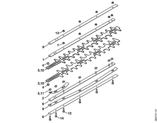 Cortasetos de altura (HL) HL 75 K Cuchilla 0Â°, 30Â°, 0Â° - 90Â° (24.2005), (46.2000) de la marca Stihl