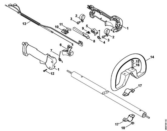 Cortasetos de altura (HL) HL 75 K Empuóadura de la marca Stihl