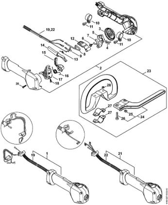 Cortasetos de altura (HL) HL 92 C-E Empuóadura de mando de la marca Stihl