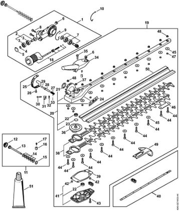 Cortasetos de altura (HL) HL 94 C-E Engranaje acodado ajustable en 145Â°, 600 mm de la marca Stihl