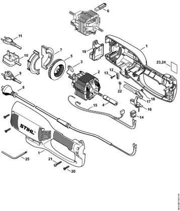 Cortasetos de altura eléctrico (HLE) HLE 71 Carcasa, Motor eléctrico de la marca Stihl