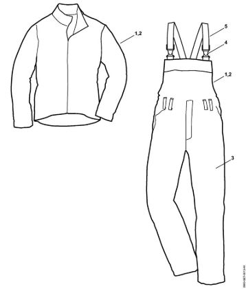 Materiales sustitutivos, Tirantes Pantalón de peto "Advance" negr/naranja Pantalón de peto y pantalón abrochado en la rodilla ADVANCE de la marca Stihl