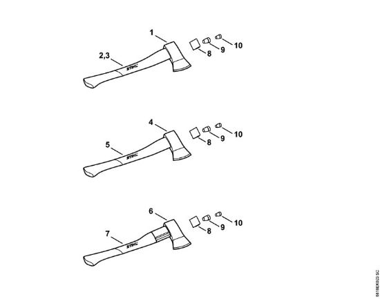 Herramientas para partir Destral de rajar AX 13 C Hacha de talar de la marca Stihl