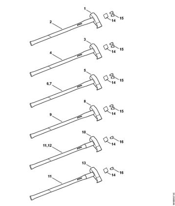 Herramientas para partir Martillo de astillar con manguito protector contra golpes 3800 g Martillos de astillar de la marca Stihl