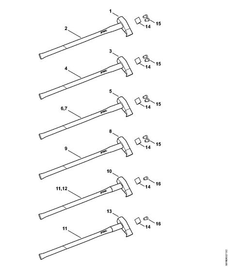 Herramientas para partir Martillo-cuña AX 30 C Martillos de astillar de la marca Stihl