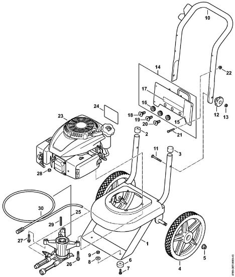 Limpiadora de alta presión a gasolina (RB) RB 200 Carro de la marca Stihl