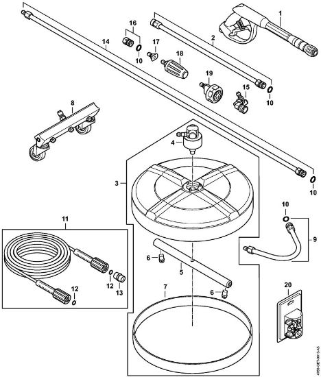 Limpiadora de alta presión a gasolina (RB) RB 200 Pistola, Manguera de alta presión, Accesorios extra de la marca Stihl