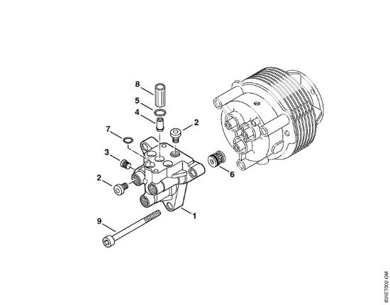 Limpiadora de alta presión a gasolina (RB) RB 301 Bloque de válvulas de la marca Stihl