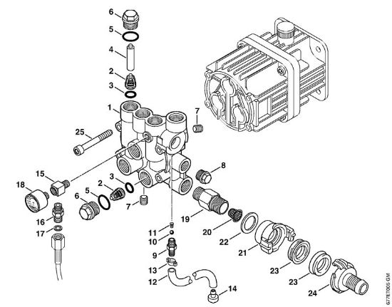 Limpiadora de alta presión a gasolina (RB) RB 302 Bloque de válvulas de la marca Stihl
