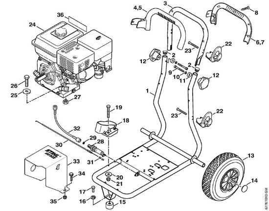 Limpiadora de alta presión a gasolina (RB) RB 302 Carro de la marca Stihl