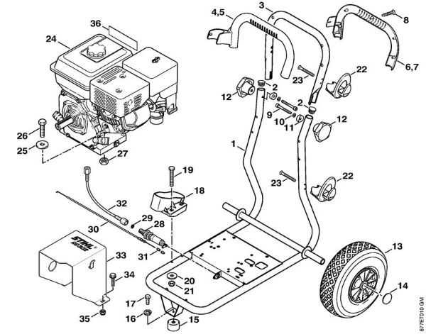 Limpiadora de alta presión a gasolina (RB) RB 302 Carro de la marca Stihl